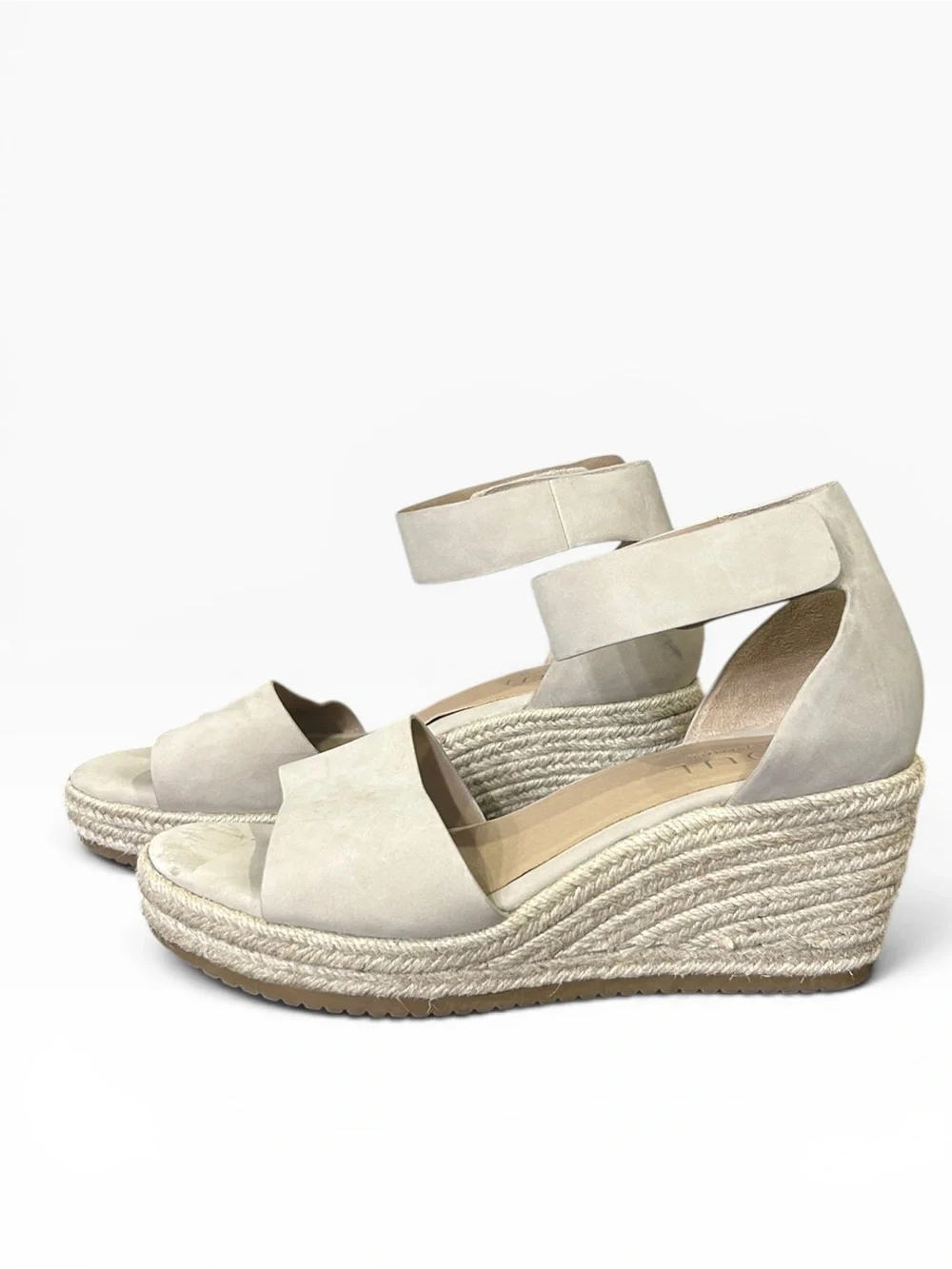 Naturalizer SOUL Womens Oakley Ankle Strap Wedge Heel Sandal Beige Size 9
